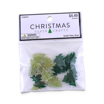 Acrylic Christmas Trees, 20 Pieces