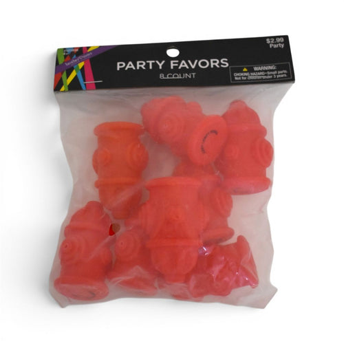 Red Fire Hydrant Party Favors, 8 Count