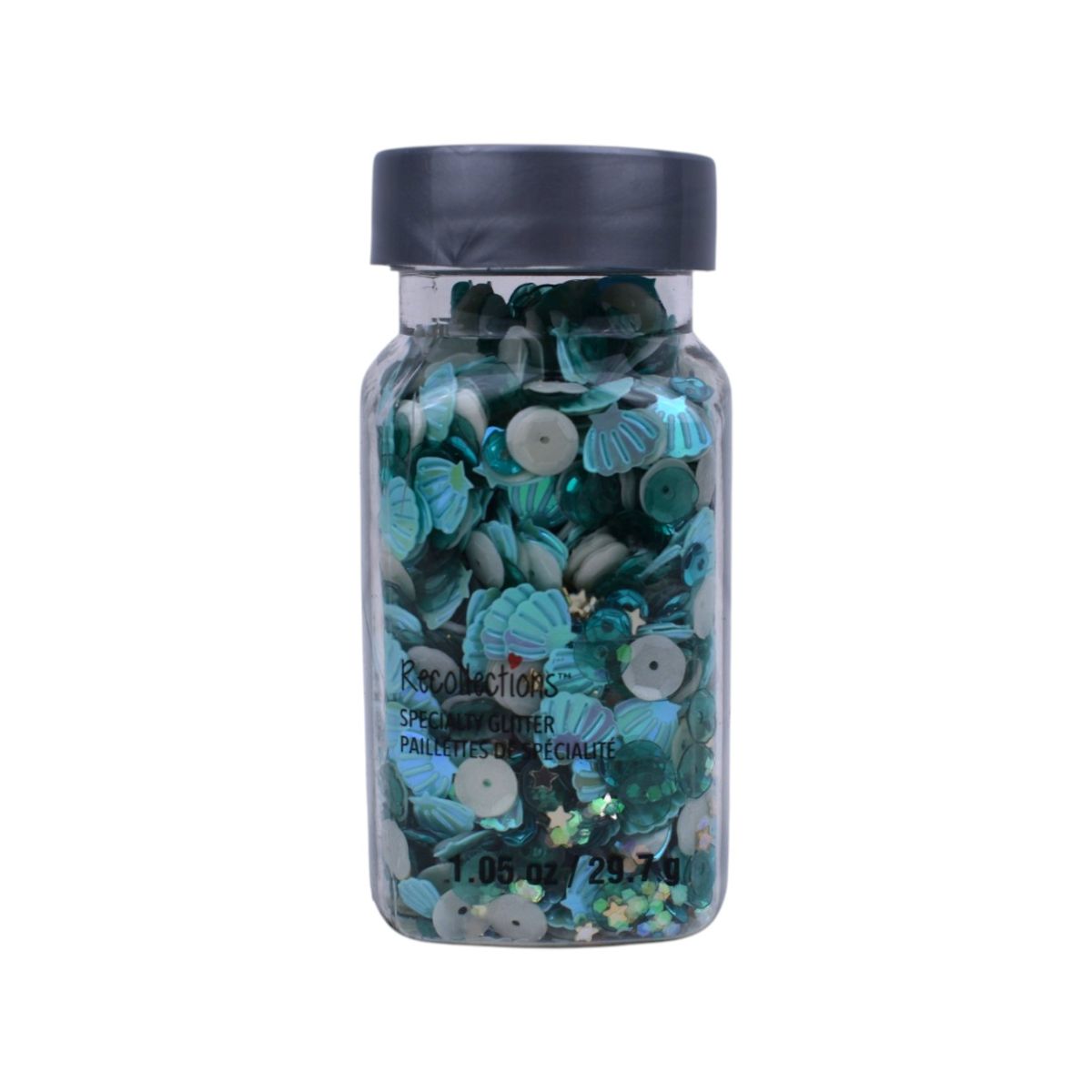 Teal and White Specialty Glitter Sequins Mix