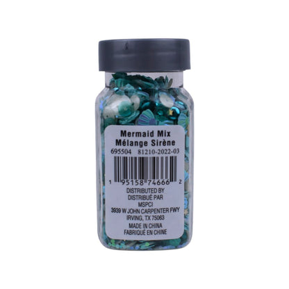 Teal and White Specialty Glitter Sequins Mix
