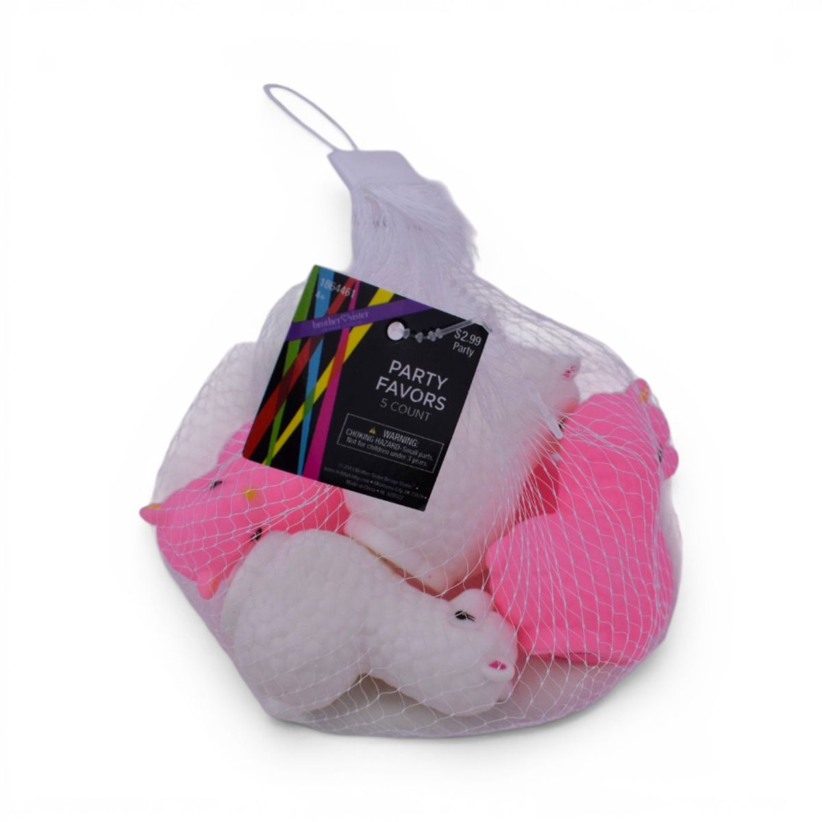 Pink and White Llama Party Favors, 5 Count
