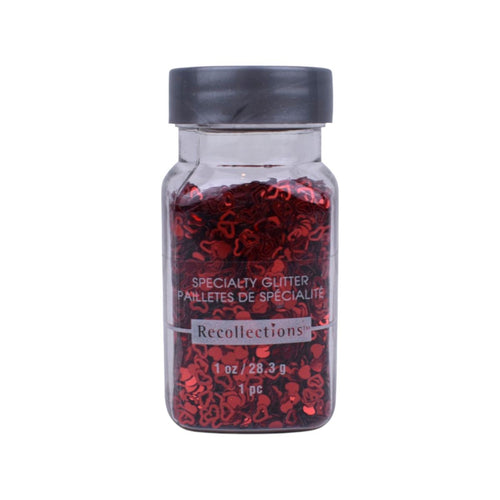 Red Hearts Specialty Glitter Sequins, 1 oz