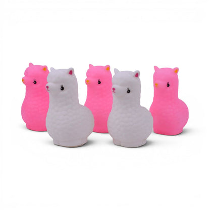Pink and White Llama Party Favors, 5 Count