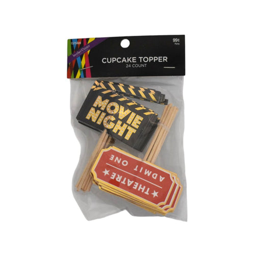 Movie Night Cupcake Topper, 24 Count