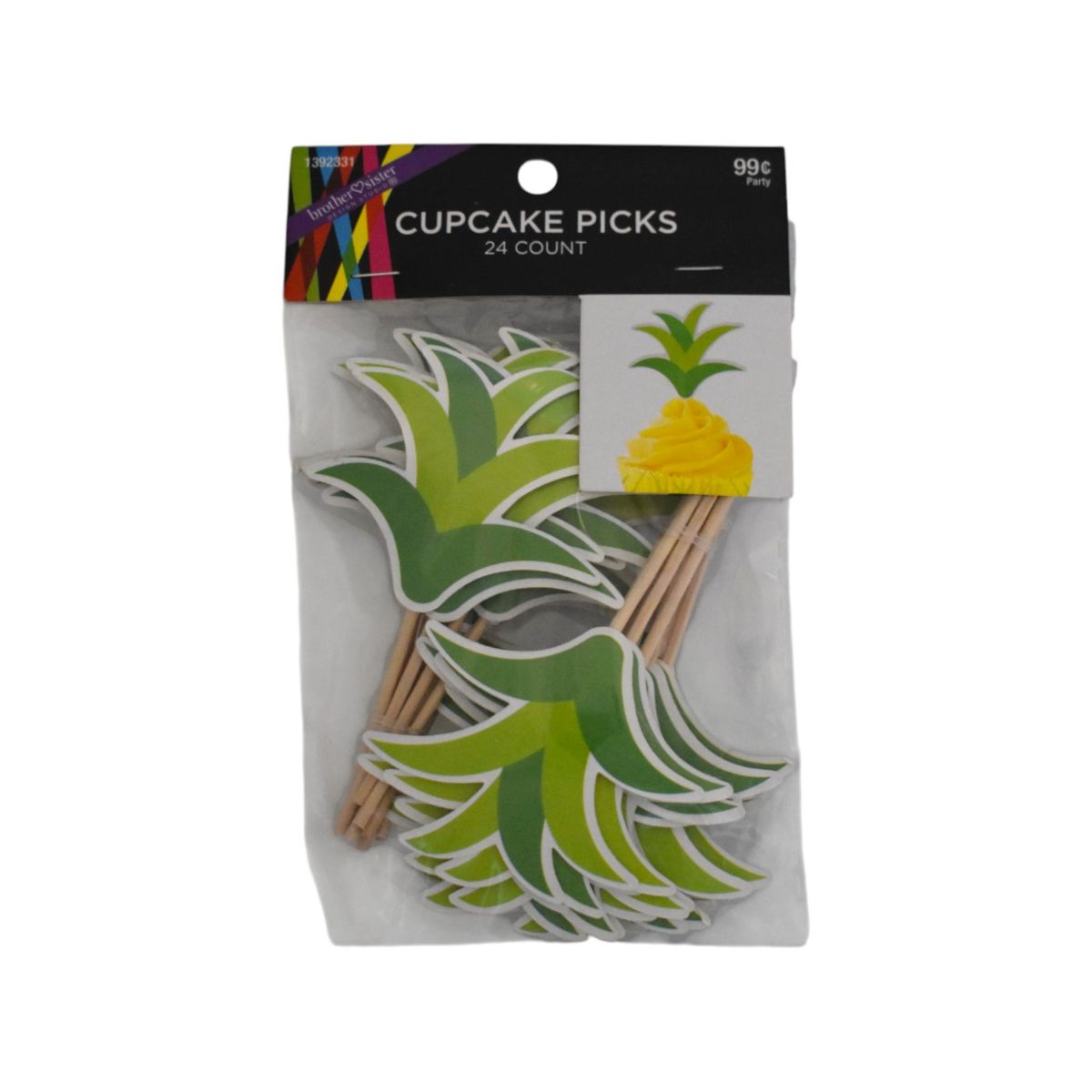 Pineapple Cupcake Picks, 24 Count