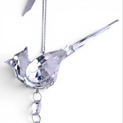 Crystal Bird Ornament with Heart Charm