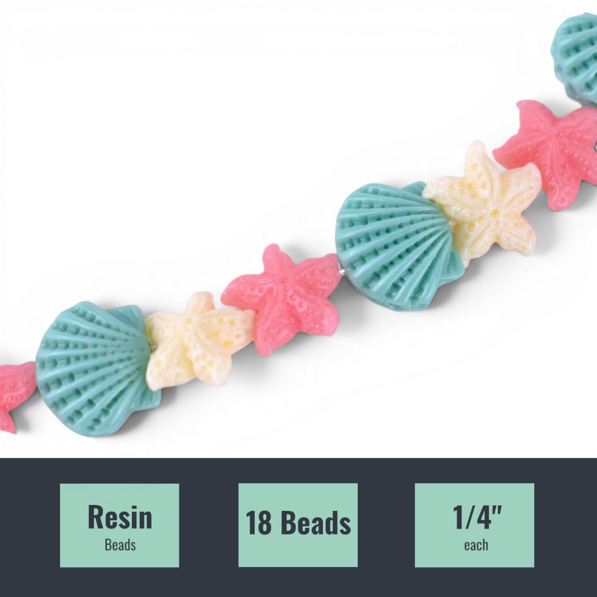 Resin Seashore Mix Beads, 18 pc