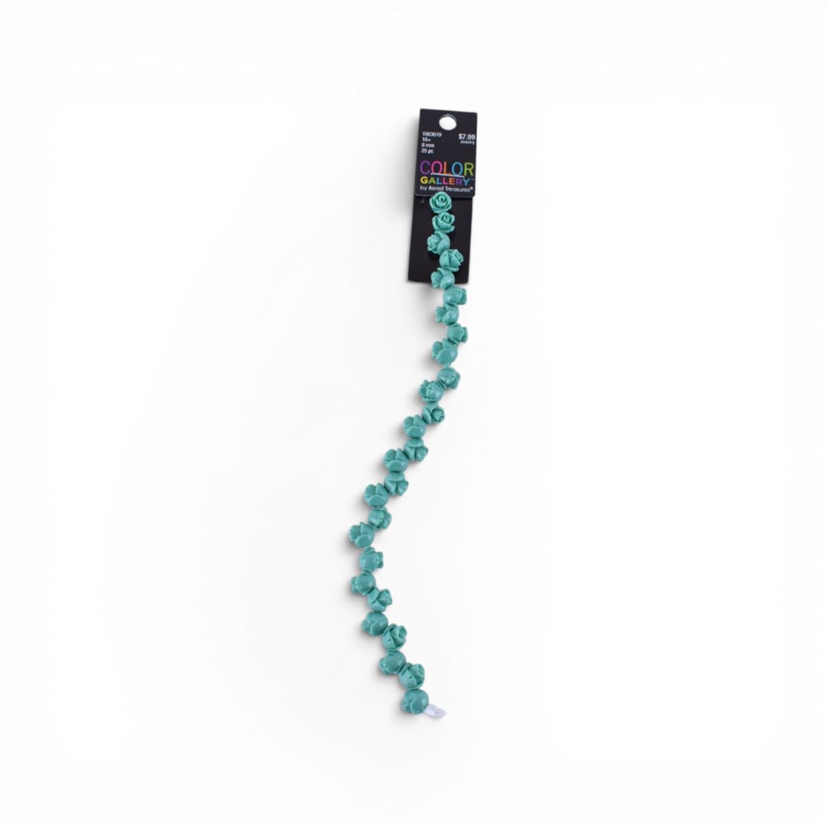 Turquoise Rose Beads, 25 pc