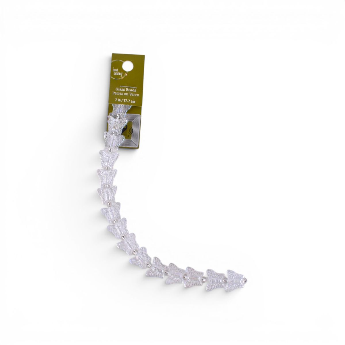 Clear Glass Butterfly Beads, 15 pcs