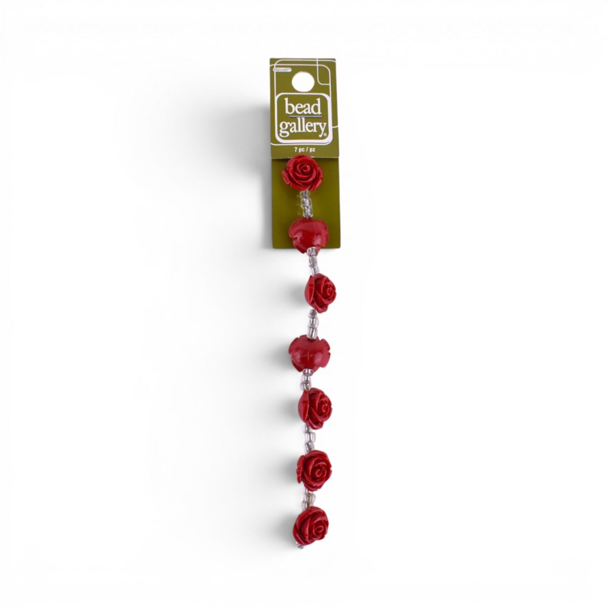 Reconstituted Stone Red Rose Beads, 7 pcs