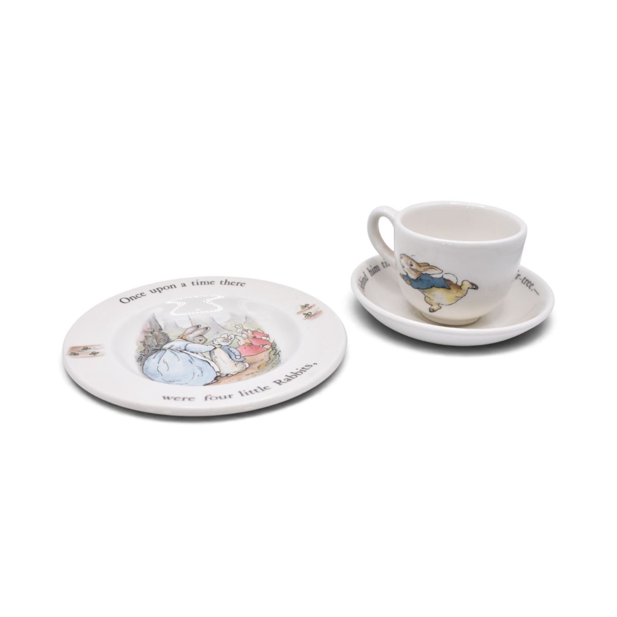 Wedgwood Peter Rabbit Child's Tea Set, Cup and Two Saucers