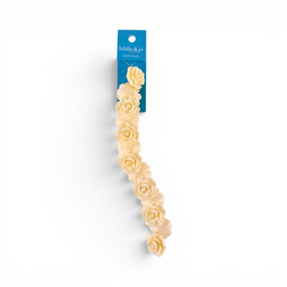 Cream Rose Plastic Beads, Set of 13