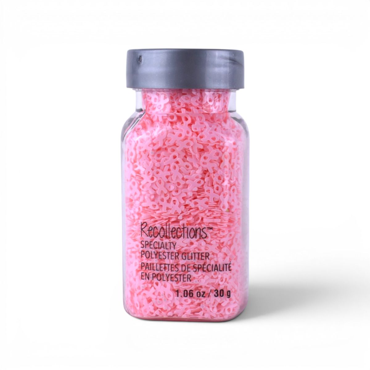 Pink Breast Cancer Ribbon Specialty Polyester Glitter, 1.06oz