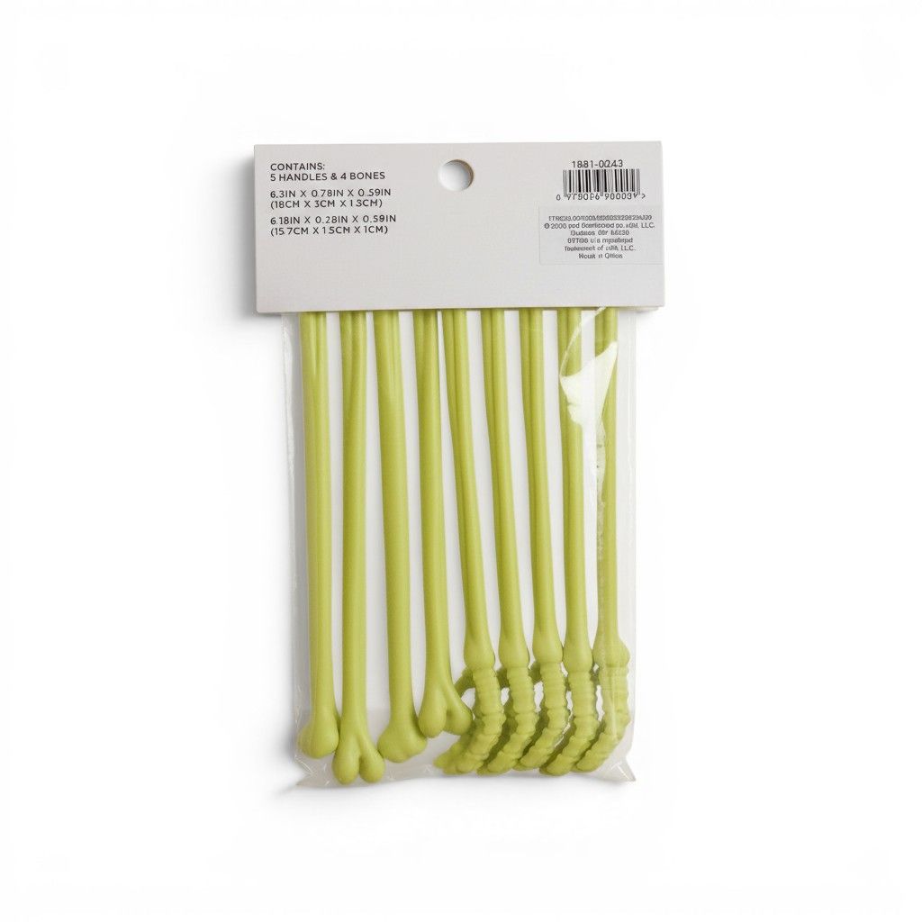 Zombie Bone Stir Sticks, Green, 9 Piece Set