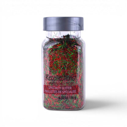 Red and Green Tinsel Glitter, 0.92oz