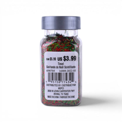 Red and Green Tinsel Glitter, 0.92oz