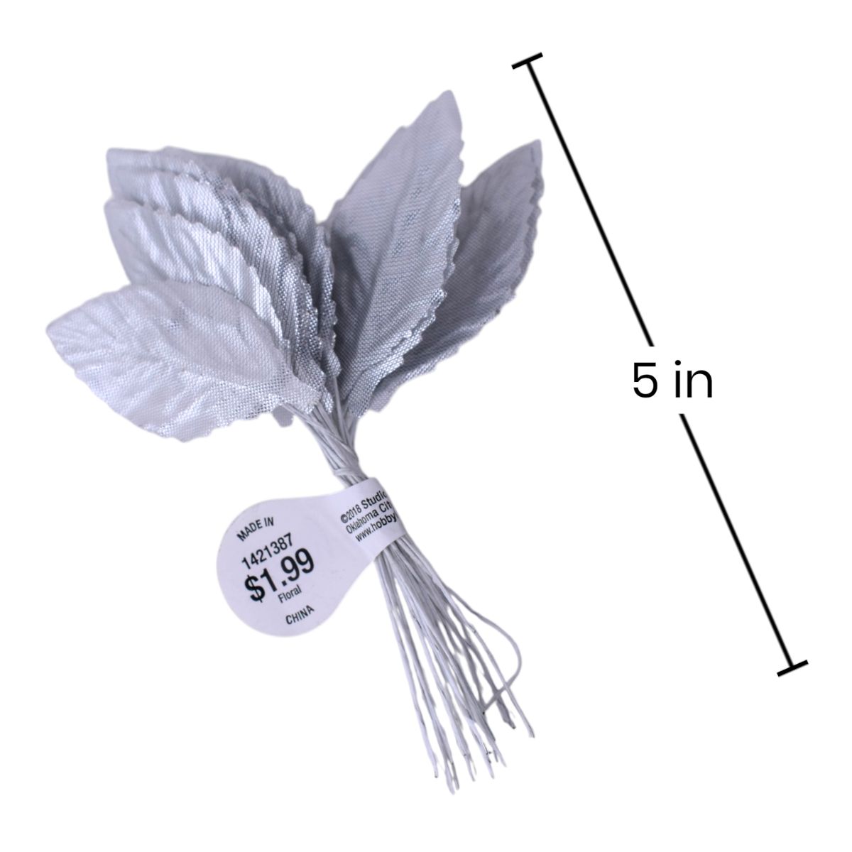 Silver Fabric Leaf Picks, Set of 25