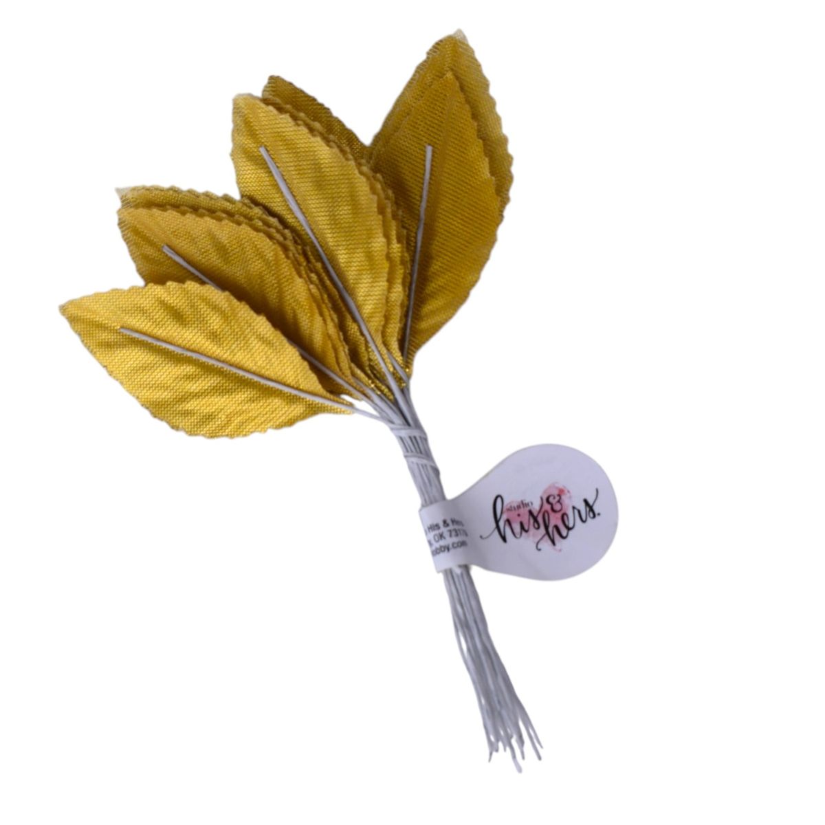 Golden Fabric Leaf Picks, Set of 25
