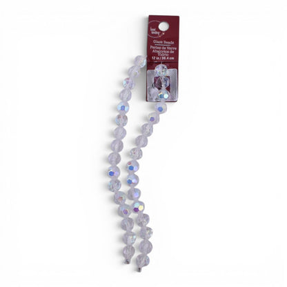 Crystal Glass Beads, 12 Inch Strand, 32 Count