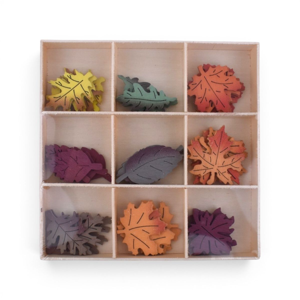 Mini Leaves Wooden Embellishments, 45 Pieces
