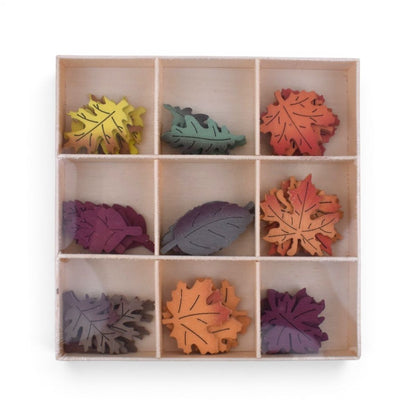 Mini Leaves Wooden Embellishments, 45 Pieces