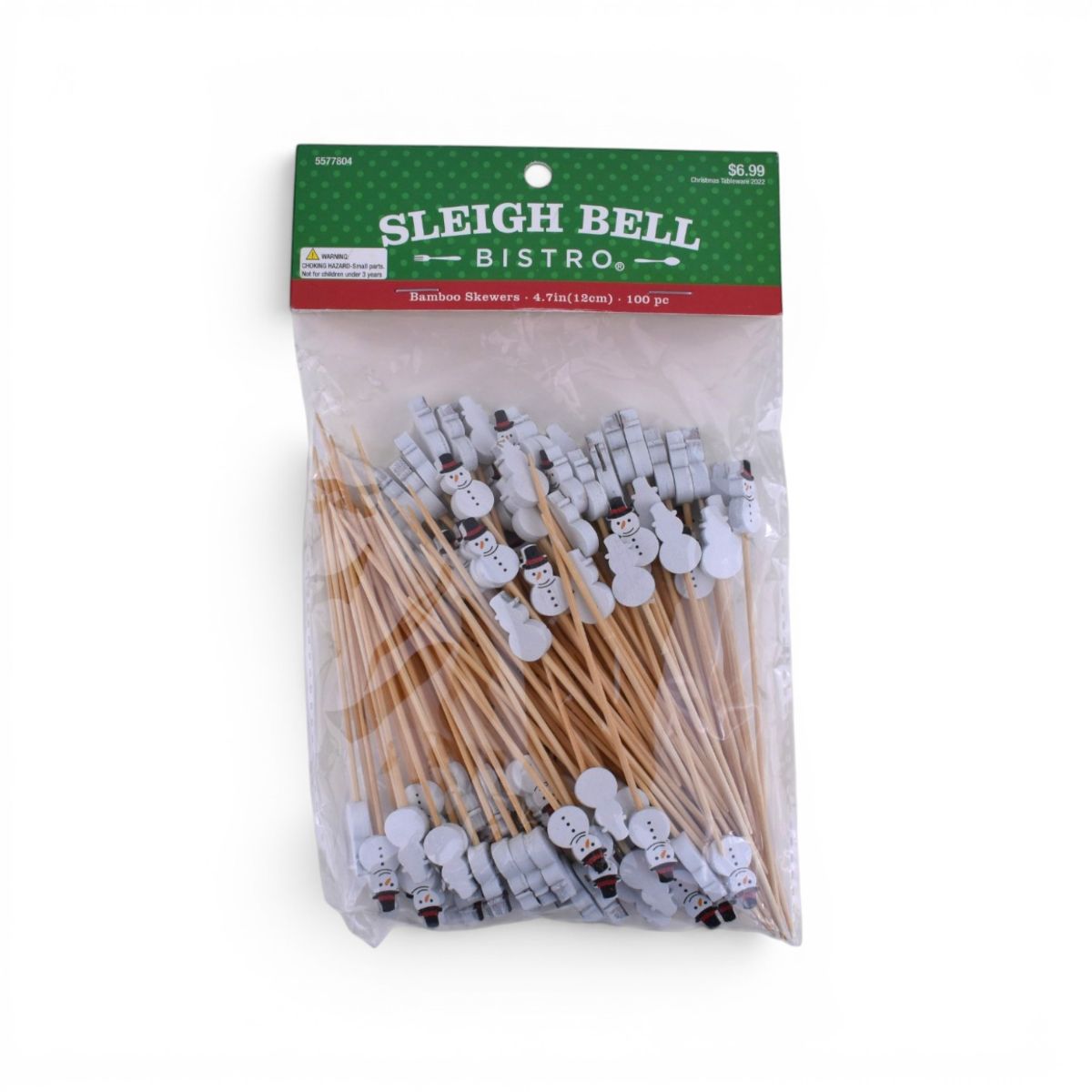 Snowman Bamboo Skewers, 100 Count