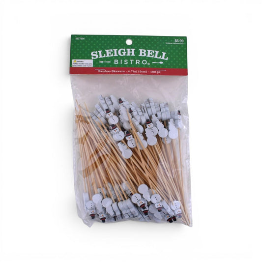 Snowman Bamboo Skewers, 100 Count