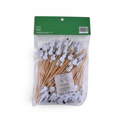 Snowman Bamboo Skewers, 100 Count