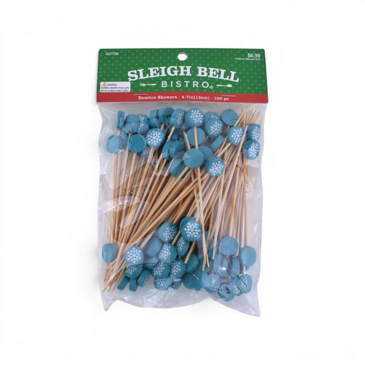 Snowflake Bamboo Skewers, 100 Count