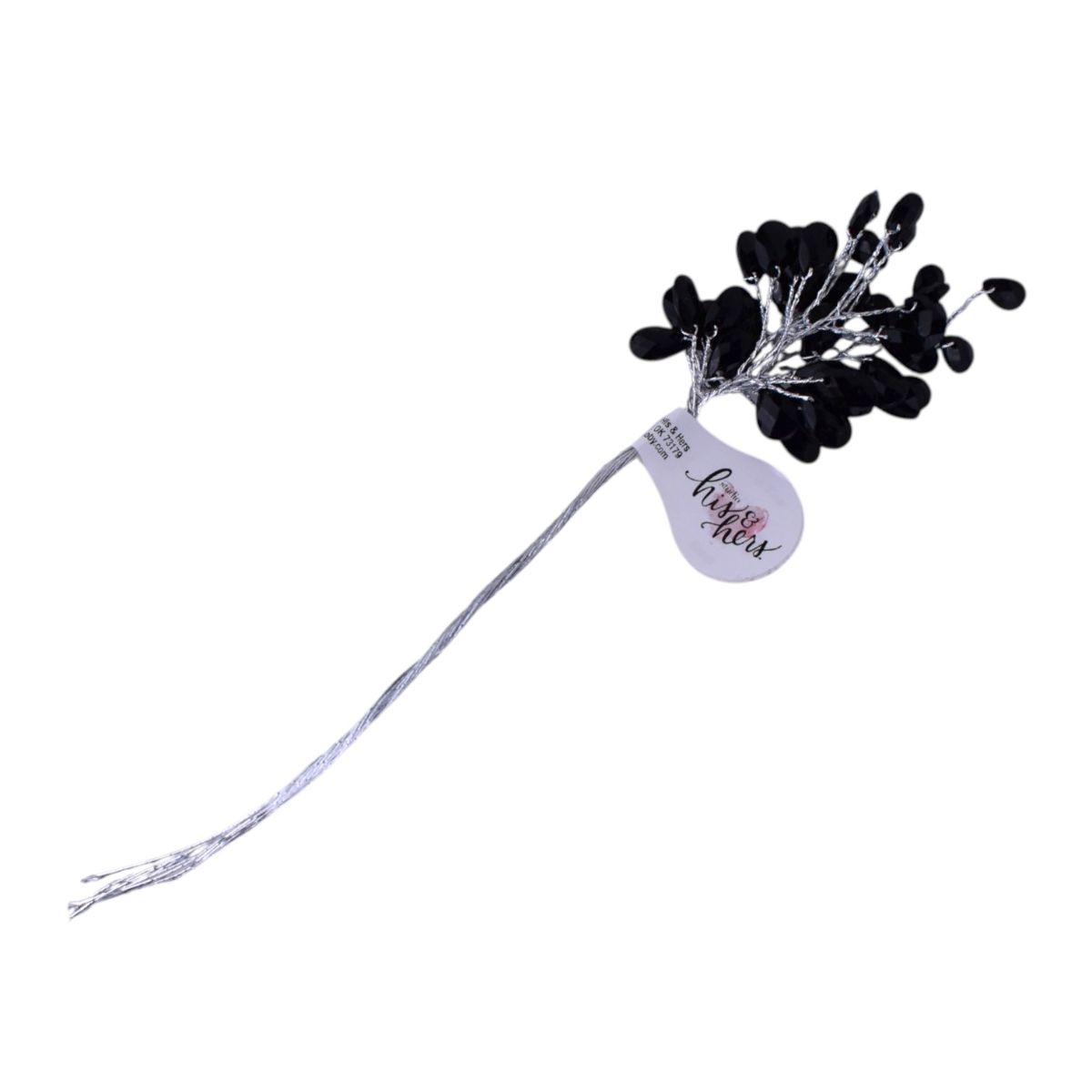 Black Faceted Bead Picks - Set of 8