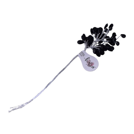 Black Faceted Bead Picks - Set of 8