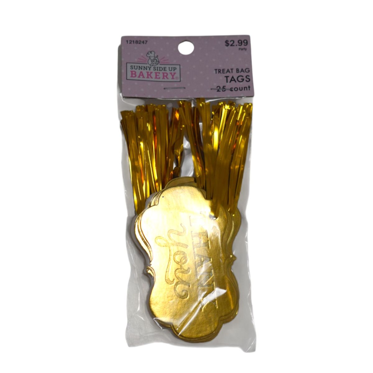 Gold Metallic Treat Bag Tags, 25 Count