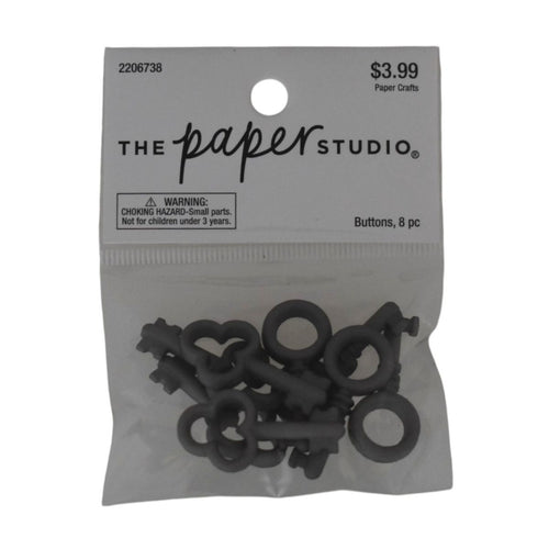 The Paper Studio Black Decorative Buttons, 8 Piece