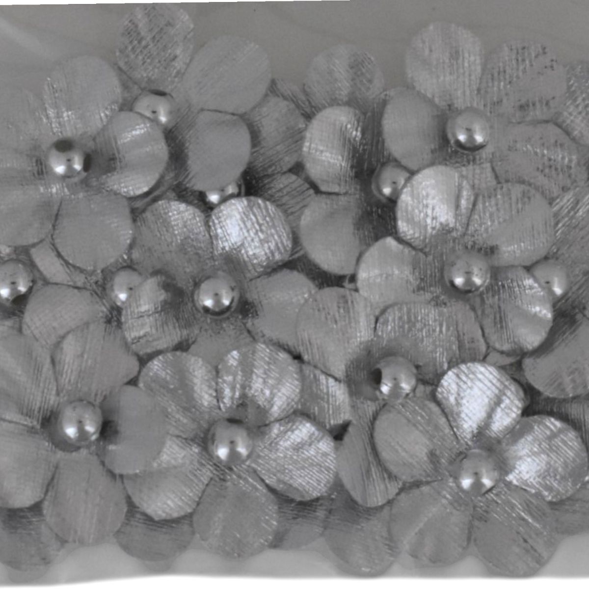 Studio His & Hers Silver Metallic Flowers, 24 Count