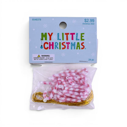 Glitter Mini Candy Cane Ornaments, 48 Count
