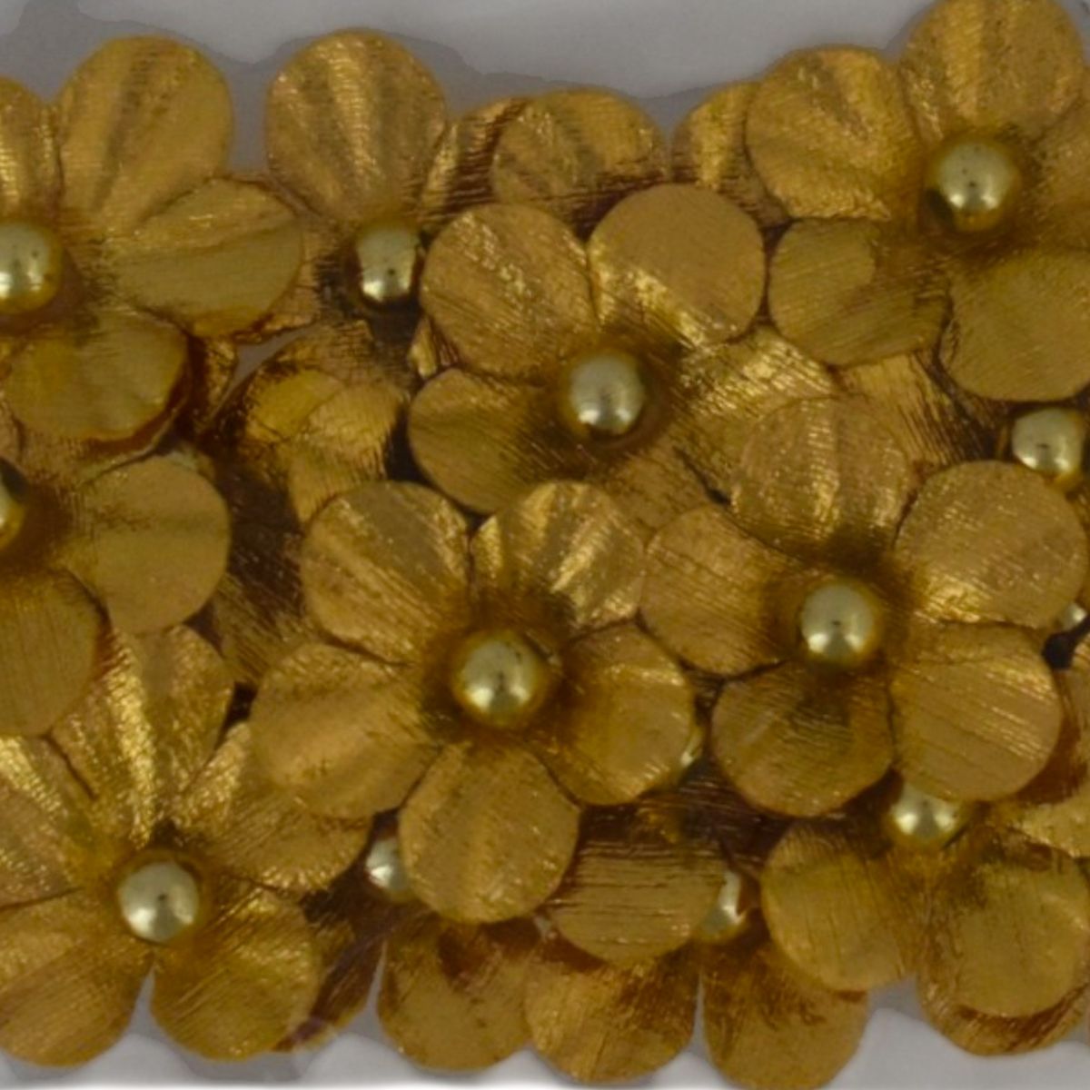 Studio His & Hers Gold Metallic Flowers, 24 Count