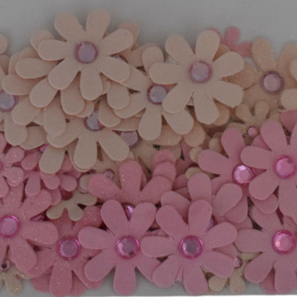 The Paper Studio Pink Floral Embellishments, 90 Piece