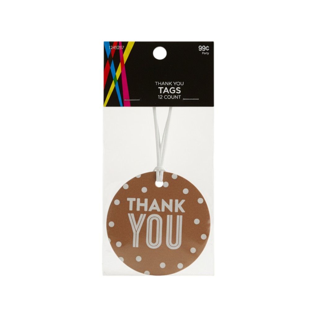 Round Thank You Tags, Set of 12