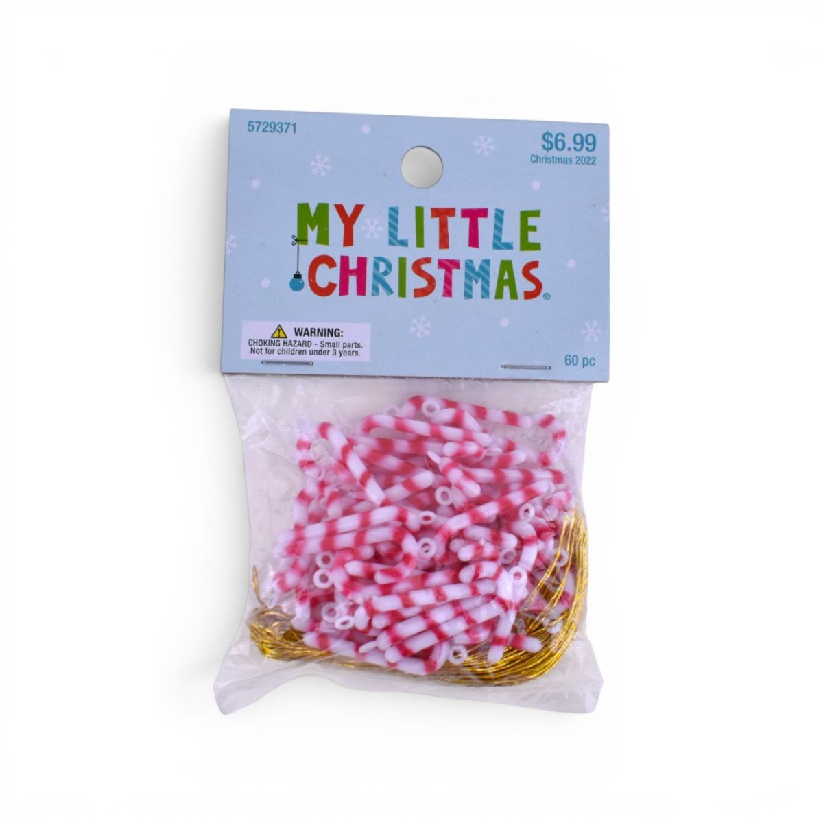 Mini Candy Cane Ornaments, Set of 60