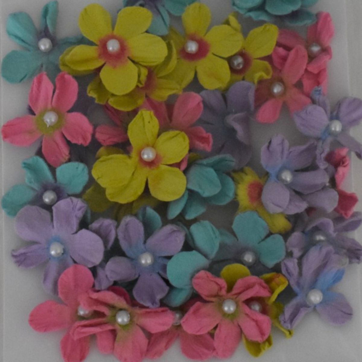 The Paper Studio Colorful Floral Paper Craft Flowers Multi-Pack, 40 Pieces