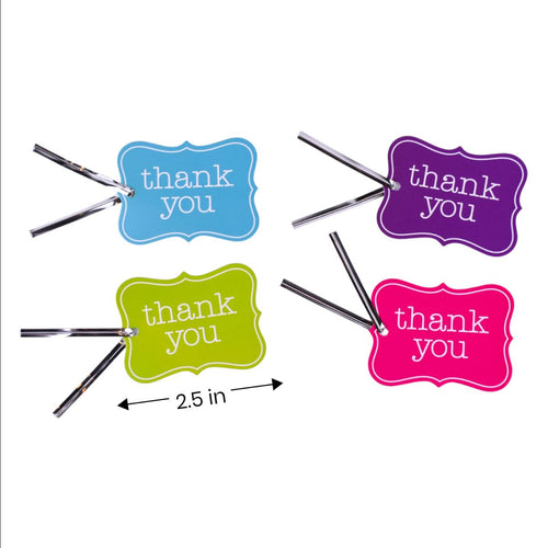 Thank You Tags, Set of 12, Four Colors