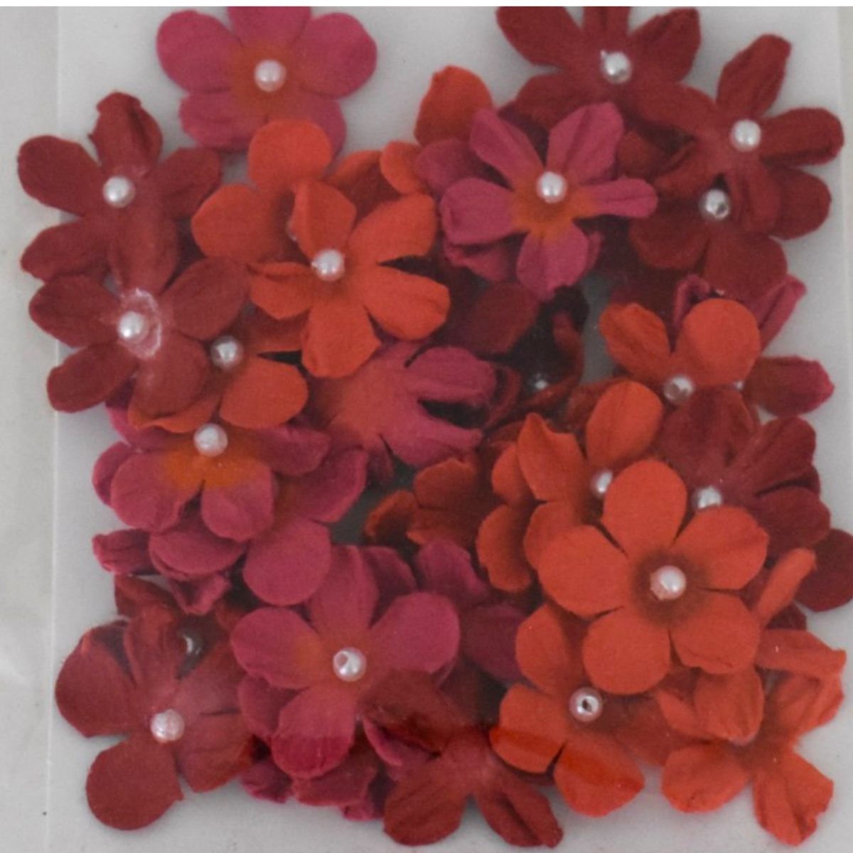 The Paper Studio Red Floral Embellishments, 40 Piece
