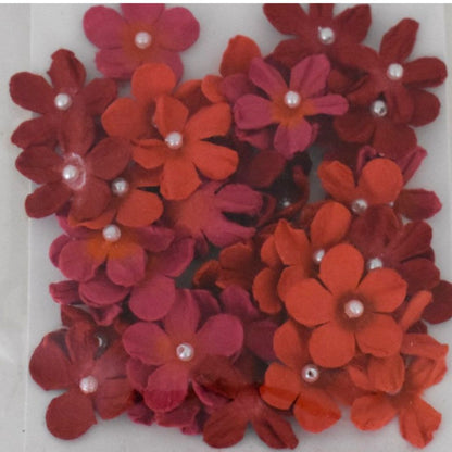 The Paper Studio Red Floral Embellishments, 40 Piece