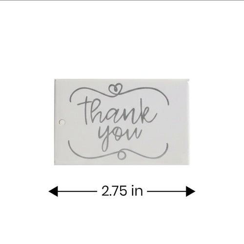 Thank You Tags, Silver, 24 Count
