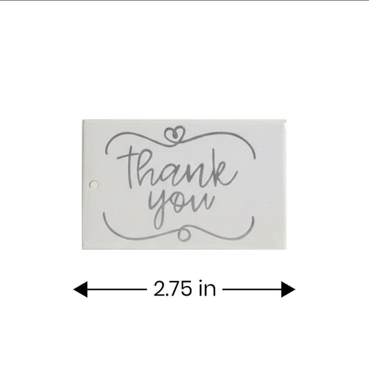 Thank You Tags, Silver, 24 Count