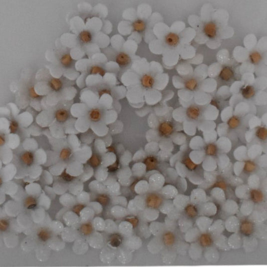 The Paper Studio White Floral Embellishments, 60 Piece