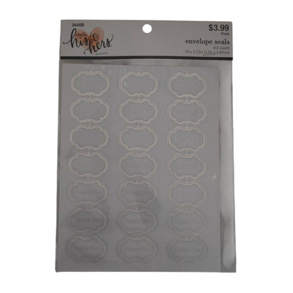 Thank You Silver Envelope Seals, 63 Count