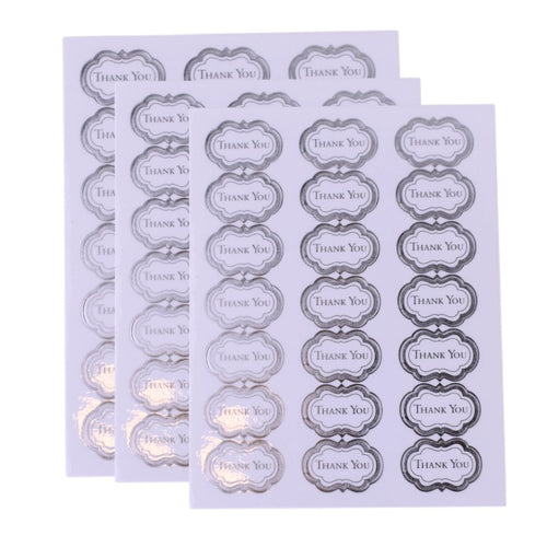 Thank You Silver Envelope Seals, 63 Count