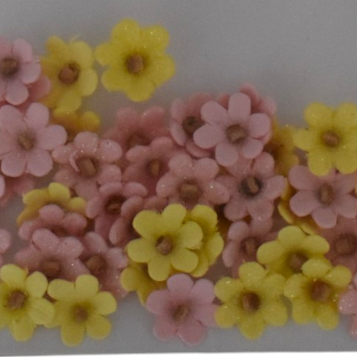 The Paper Studio Floral Embellishments, Pink and Yellow, 60 Piece