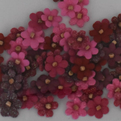 The Paper Studio Floral Embellishments, 60 Piece Red Pink Mix